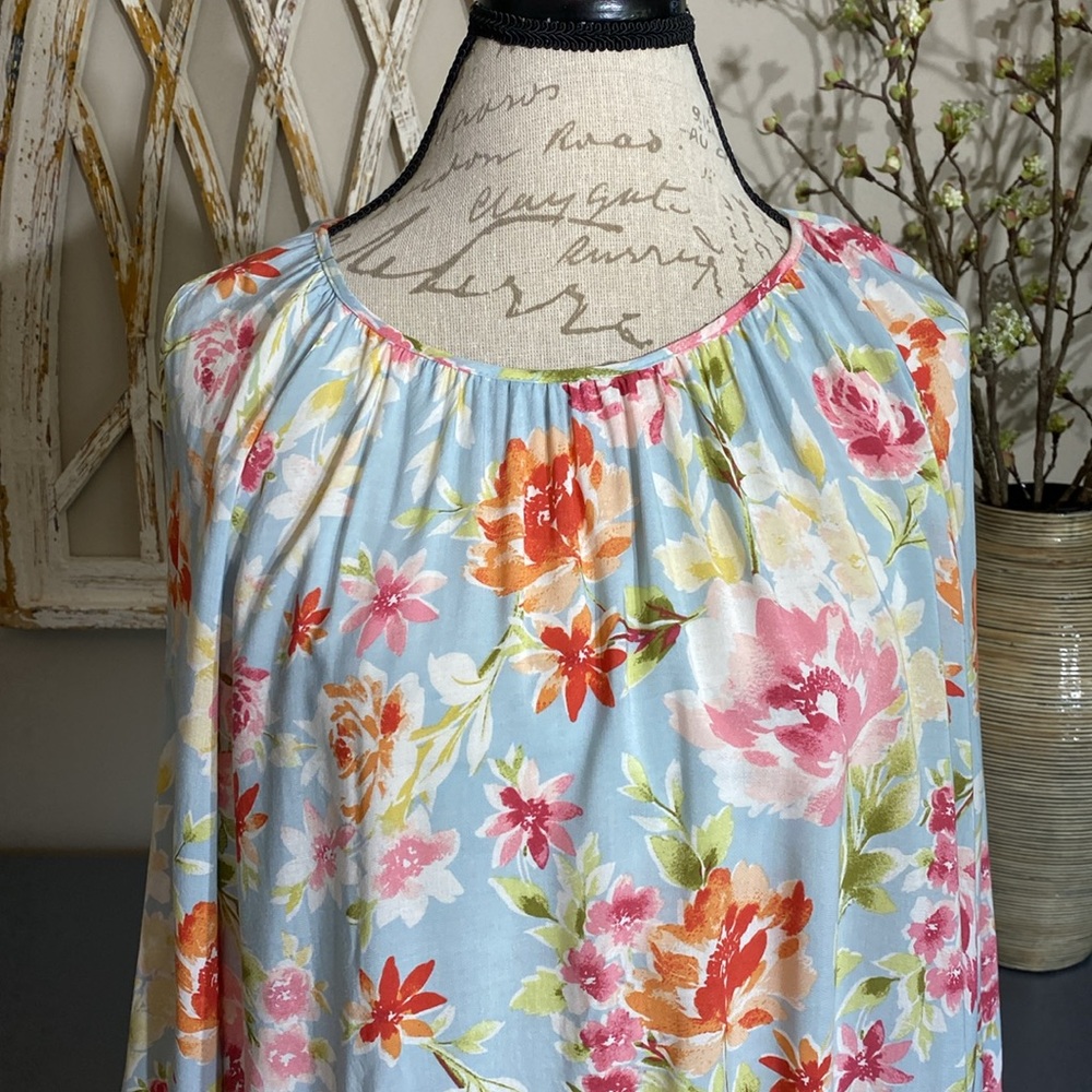 J Jill open shoulder floral top